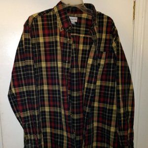 Carhartt Men's Size Large Tall Red/Black/Tan Plaid Button Front Shirt